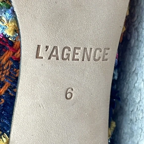 New L'Agence Multi Tweed Mariette 95mm Booties Ankle Boots Stiletto Heel Sz 6
